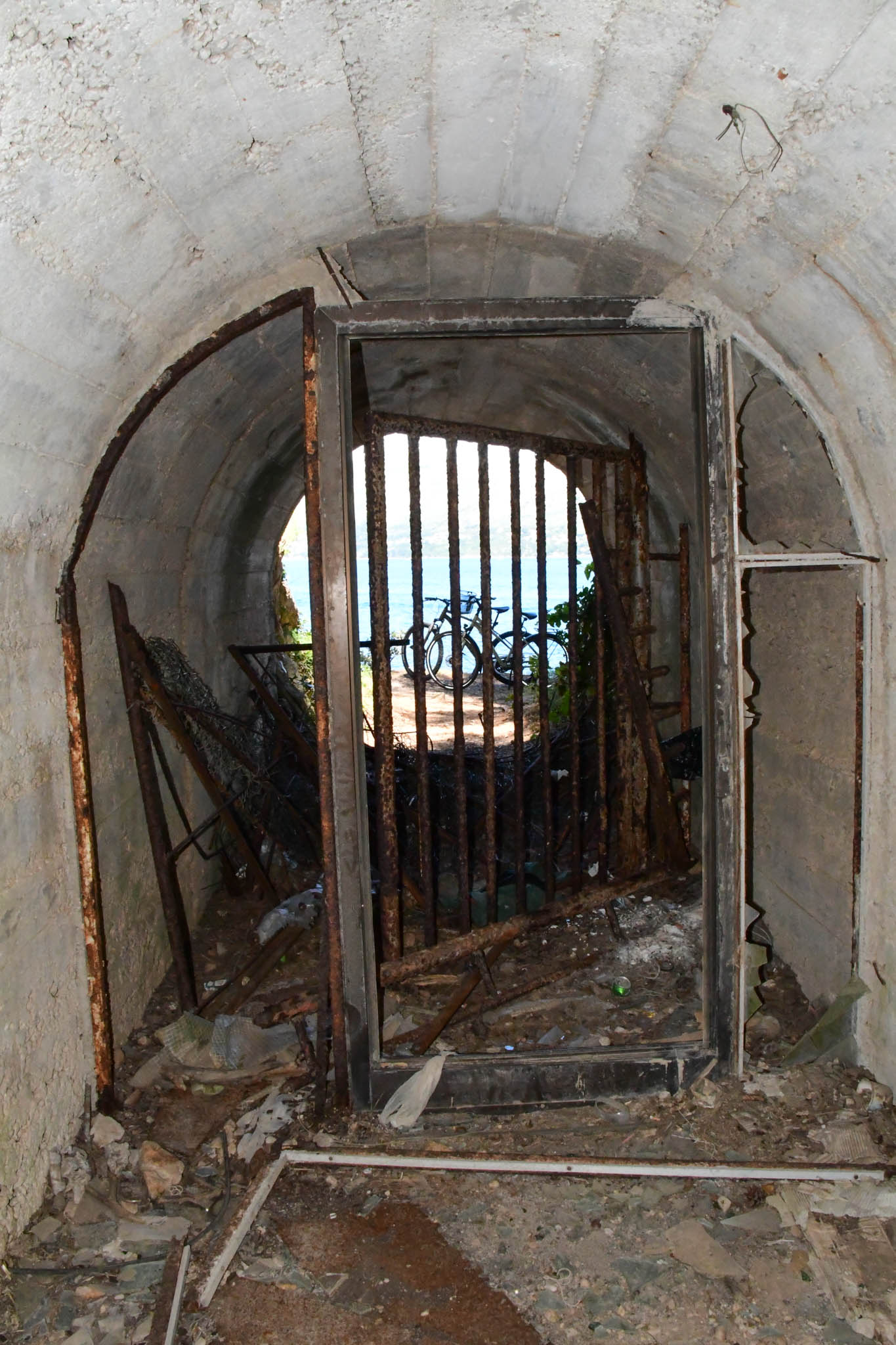 Looking out of main entrance